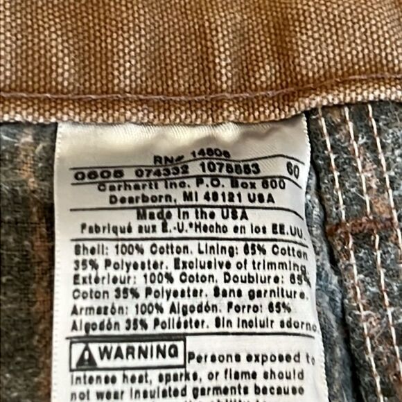 Carhartt Pants Dungaree Lined 34 x 32 - Picture 9 of 11